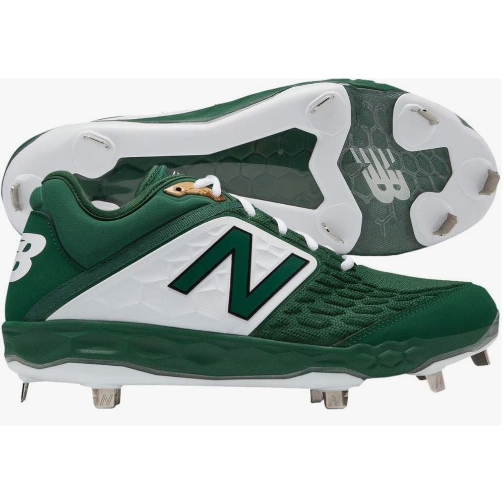 New Balance Mens 3000 V4 Metal‎ Baseball Cleats Green/White NIB - Size 16 Medium